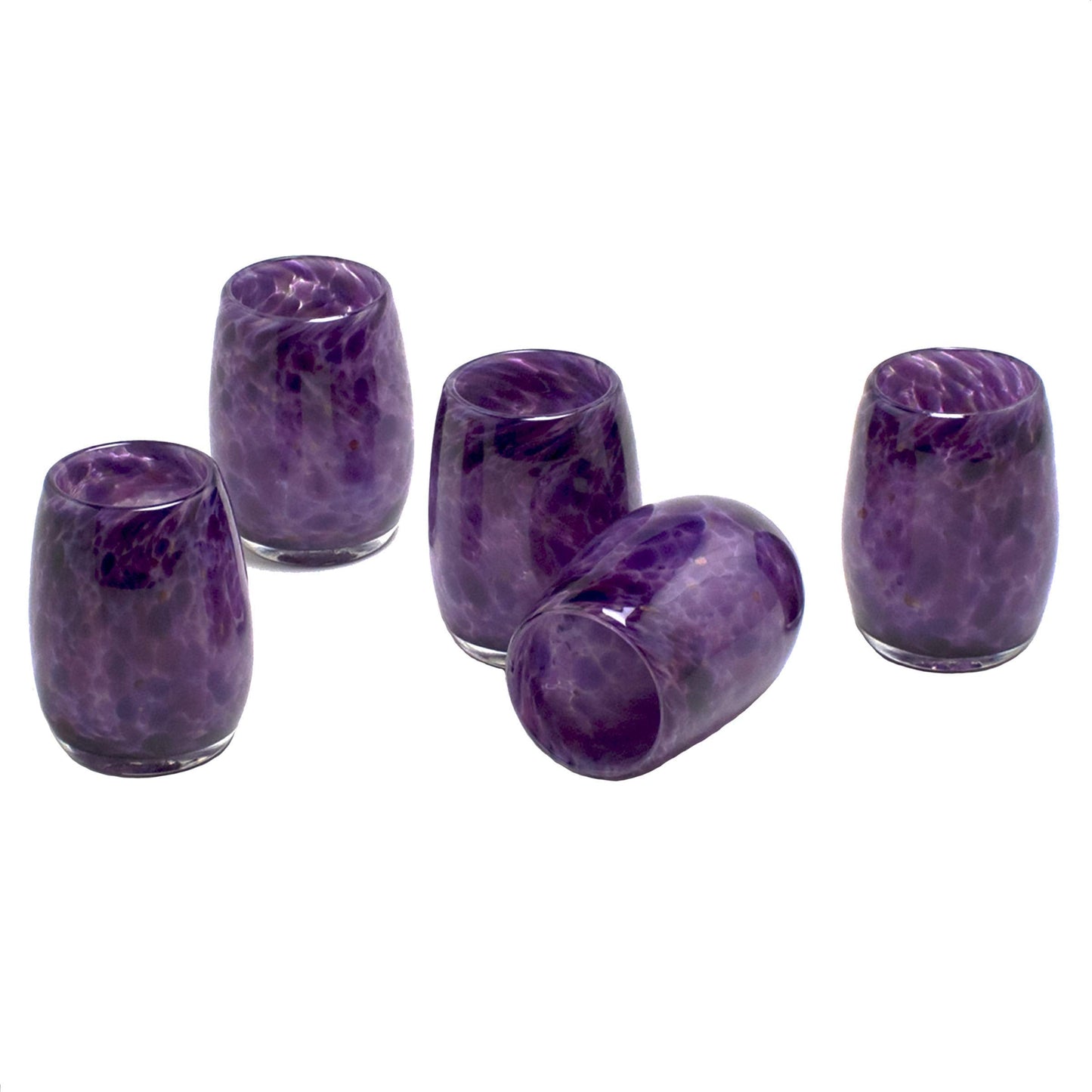 Totally Blown Glassworks Votive Candle Holder, Tea-Light, Handmade Blown Glass, Accent Vase, Centerpiece, Home Decor, Artist Dehanna Jones, Seattle, WA. (Purple Rain)