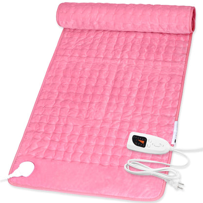 Heating Pad,Electric Heating Pads for Back,Neck,Abdomen,Moist Heating Pad for Shoulder,Knee,Arms,Legs,Dry/Moist Heat & Auto Shut Off,Birthday Gifts for Men and Women(Light Gray, 24''×12'')
