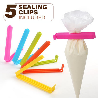 LotFancy 500Pcs Piping Bags 10 Inch, Thick Tipless Piping Bags, Non-Slip Disposable Pastry Bag for Royal Icing, Cookies, Cake Decorating