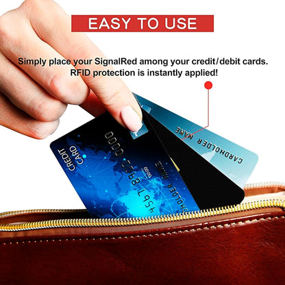 SaiTech IT RFID Blocking Card, One Card Protects Entire Wallet Purse, NFC Contactless Bank Debit Credit Card Protector ID ATM Guard Card Blocker–(Black) (5 Pack)