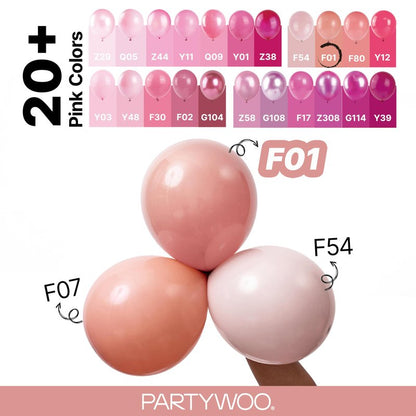 PartyWoo Dusty Pink Balloons 100pcs Different Sizes of 18 12 10 5 Inch Blush Pink Dusty Rose Boho Netural Balloon Arch Kit Garland for Baby Shower Princess Girl Birthday Party Decorations Pink-F01