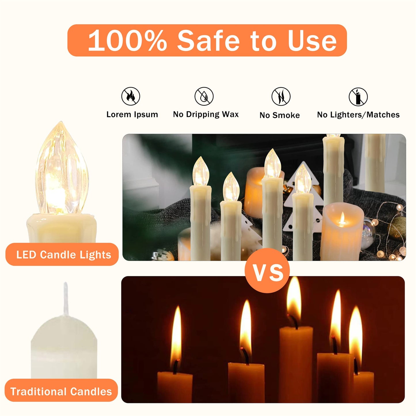 Flameless LED Taper Candles with Clips, 4” Battery Operated Window Candles with Remote Timer Mini LED Chandelier Candlesticks for Home Decor Wedding Church Party & Tree Lighting,10 Pack,Timer