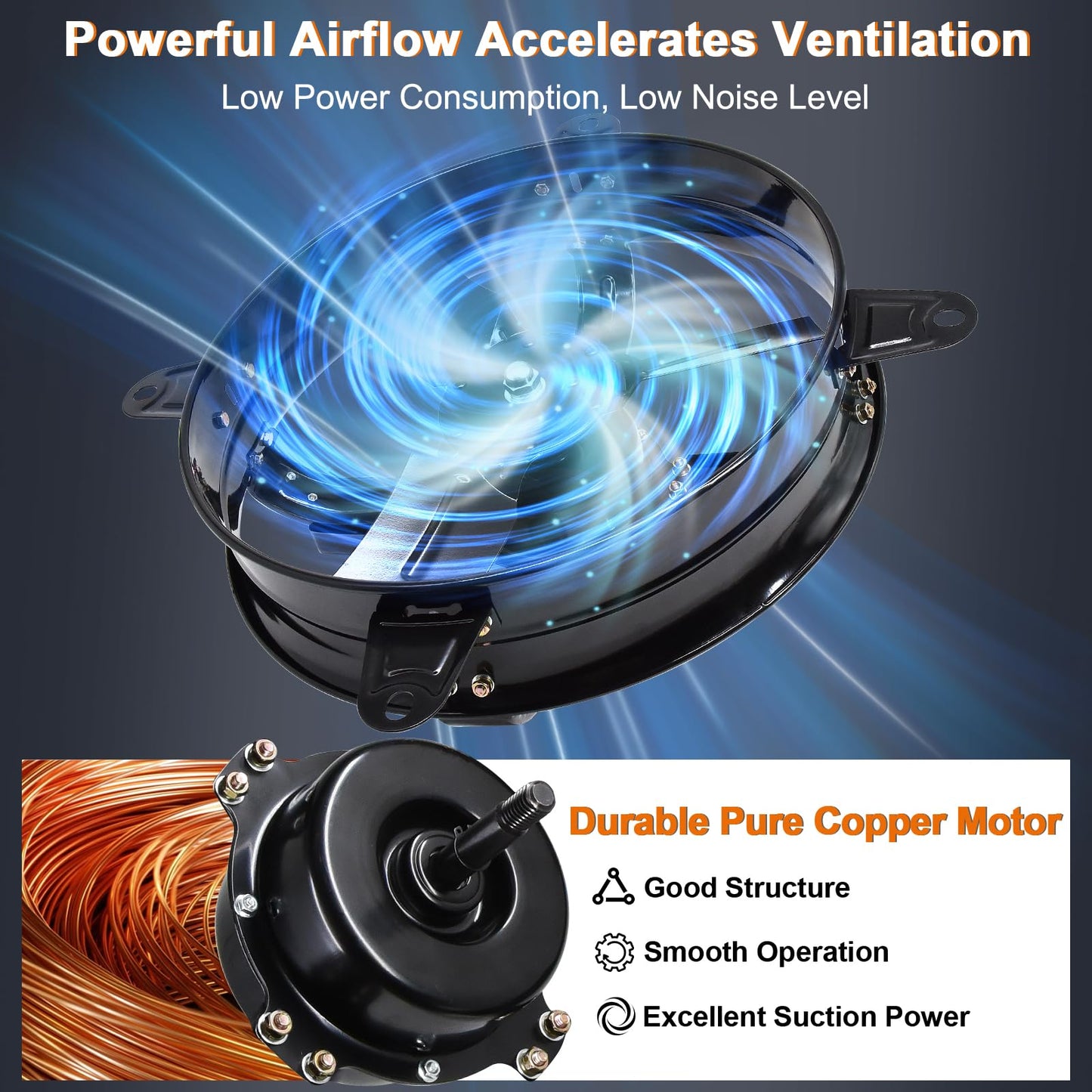 Hiorucet 20 Inch Wall Mounted Attic Gable Vent Fan with Adjustable Temperature Thermostat Control, 60HZ, 115V, 1080R/min, 148W, Gable Mount Vent Attic Fan with Pure Copper Motor, High Speed Low Noise