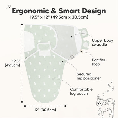 Organic Baby Swaddle Sleep Sacks by 3-Pack | Soft & Snug for Newborns 0-3 Months | Adorable Bunnies Design
