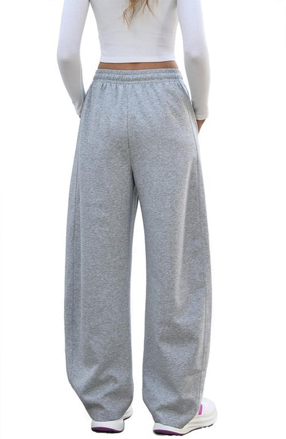 DISCIPBUSH Baggy Barrel Pants Women - Extra Loose Long Wide Leg Pants Women Lounge Athletic Barrel Joggers Light Gray M