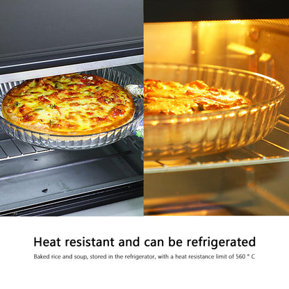 TRBIDRBO 10 Inch - Glass Pie Plates Deep Pie Pans for Baking and Serving, Clear