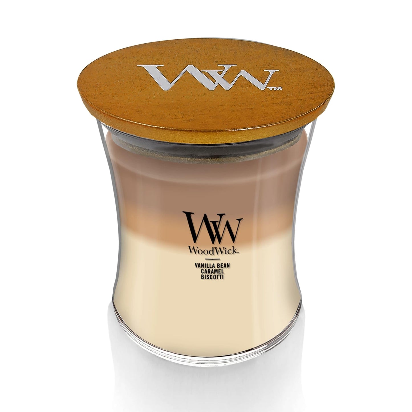 WoodWick Café Sweets Trilogy Holiday Candle Gifts for Women and Men, 9.7 oz Medium Hourglass Trilogy Candle with Crackling Wick