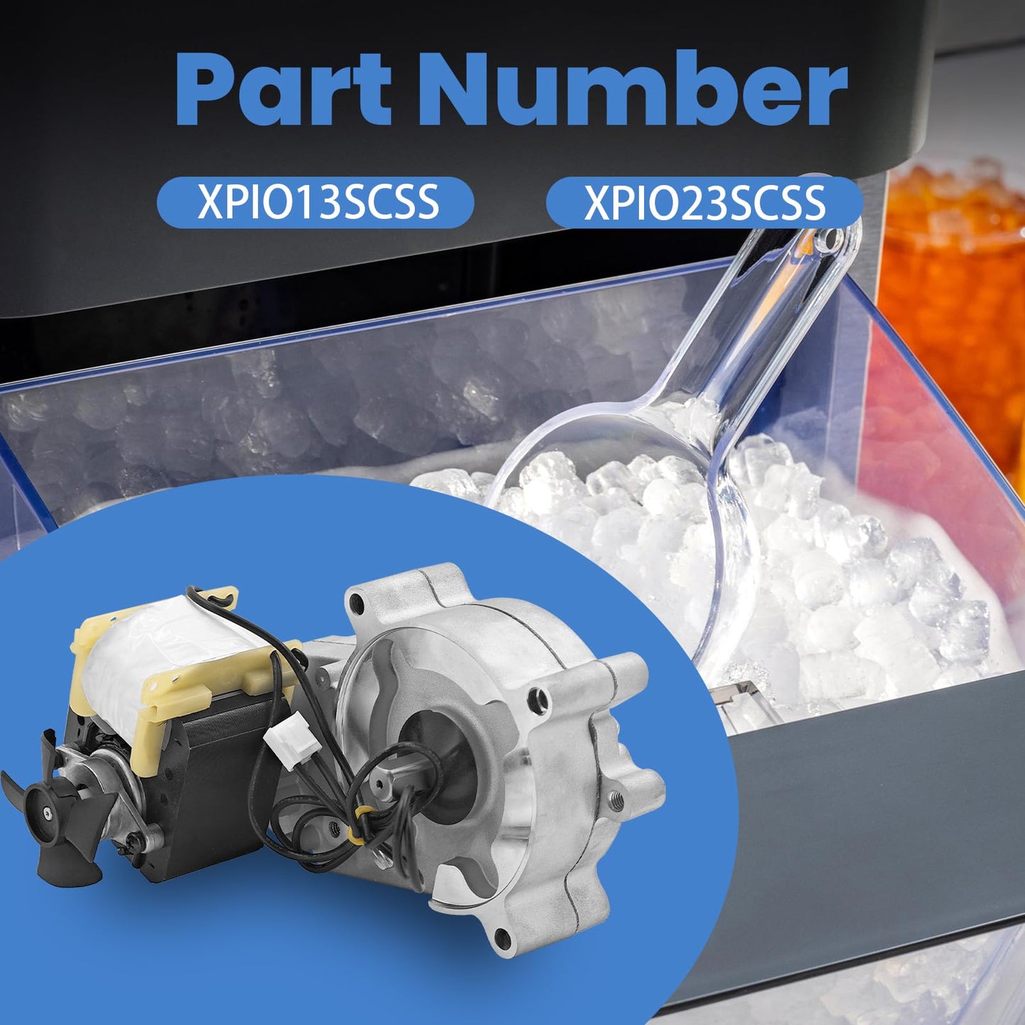 LUFT MEISTER Ice Maker Gear Box Assy AC Motor Condenser Fan Fit for GE Profile Opal 2.0, XPIO13SCSS XPIO23SCSS
