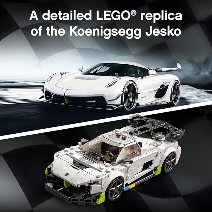 LEGO Speed Champions Koenigsegg Jesko 76900 Racing Sports Car Toy with Driver Minifigure Racer Model Set for Kids