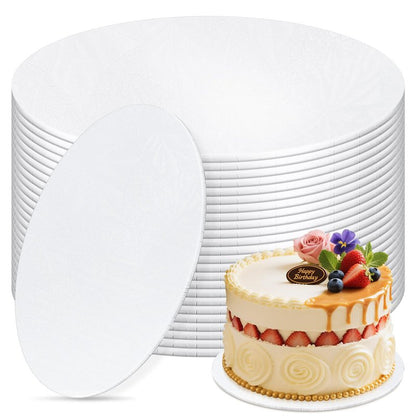 12 PCS Cake Boards 8 Inch Round, 8 Inch Cake Drums, 1/4" Thick Cake Drum, Cake Board Food Grade Cake Base, White Cake Cardboard Circles Bases para Pasteles for Wedding & Party & Pizza Desserts