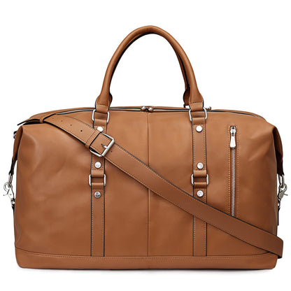 S-ZONE Genuine Leather Women Travel Duffle Weekender Overnight Weekend Carry on Shoulder Tote Bag