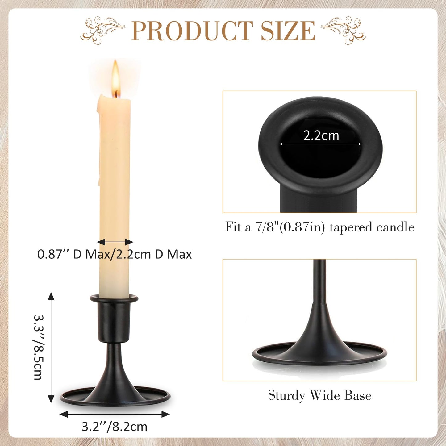 Unity Candle Holder - Black Unity Candle Holders for Weddings, Metal Black Unity Candlestick Holder Set of 3, Decorative Unity Candle Stand for Wedding Ceremony Table Centerpiece Decoration Gift