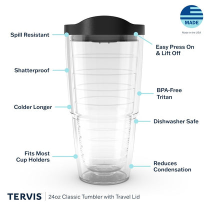 Tervis Sunset in Paradise Made in USA Double Walled Insulated Tumbler Travel Cup Keeps Drinks Cold & Hot, 24oz, Classic