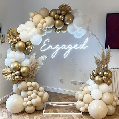 PartyWoo White Sand Balloons - 50 Pcs 12 Inch Beige & Ivory Latex Balloons for Weddings & Celebrations