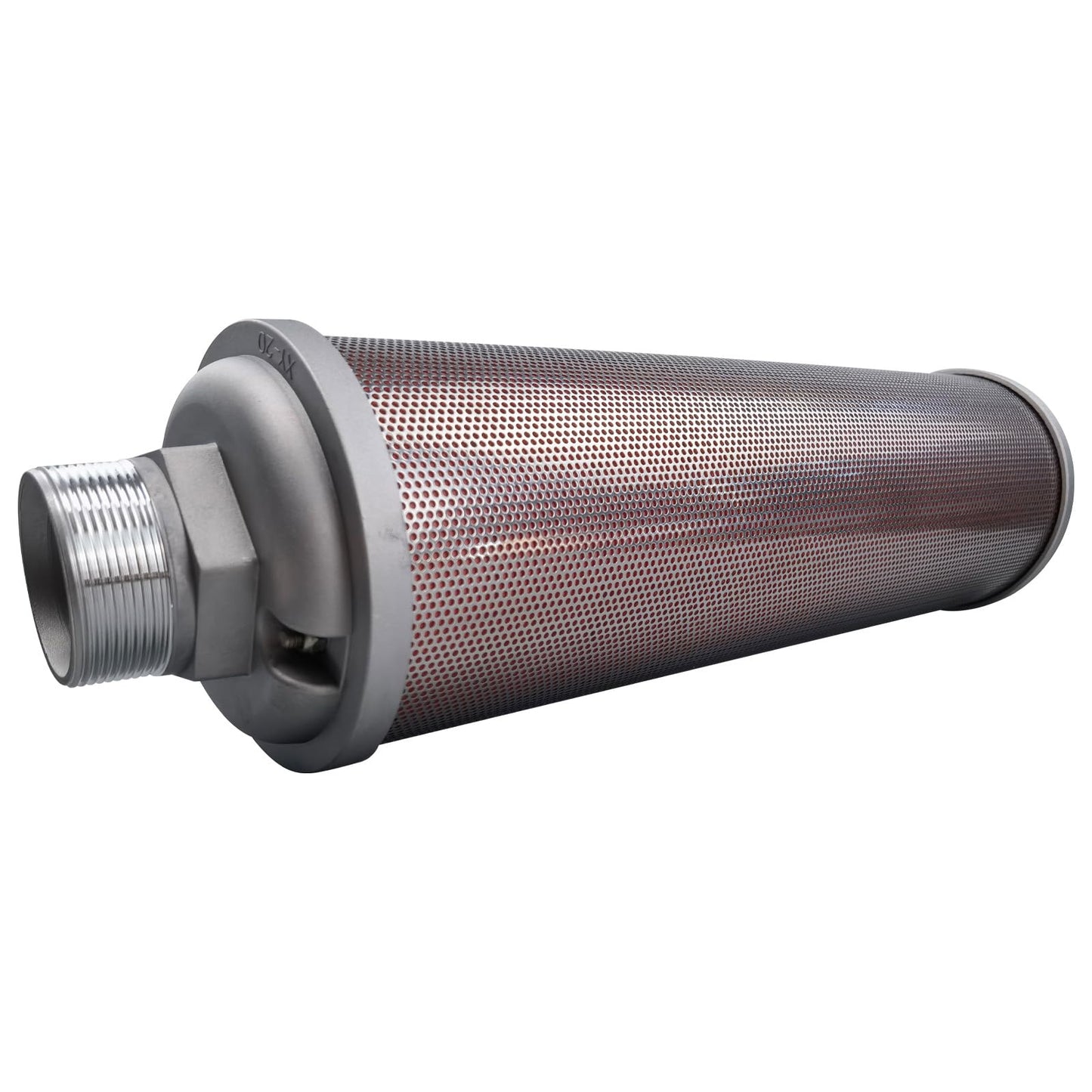 X20 Air Compressor Muffler 2" NPT Male,Single Chamber 145 PSI exhaust muffler, used for replacing parts of air compressors, compressor dryers, compressed air equipment, and systems