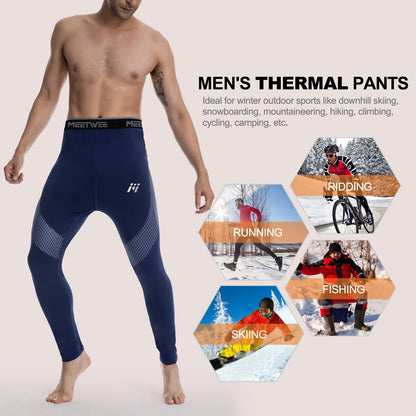 MEETWEE Men’s Thermal Underwear Long Johns, Thermal Leggings Warm Compression Tights Base Layer Bottom Sports Pants Trousers