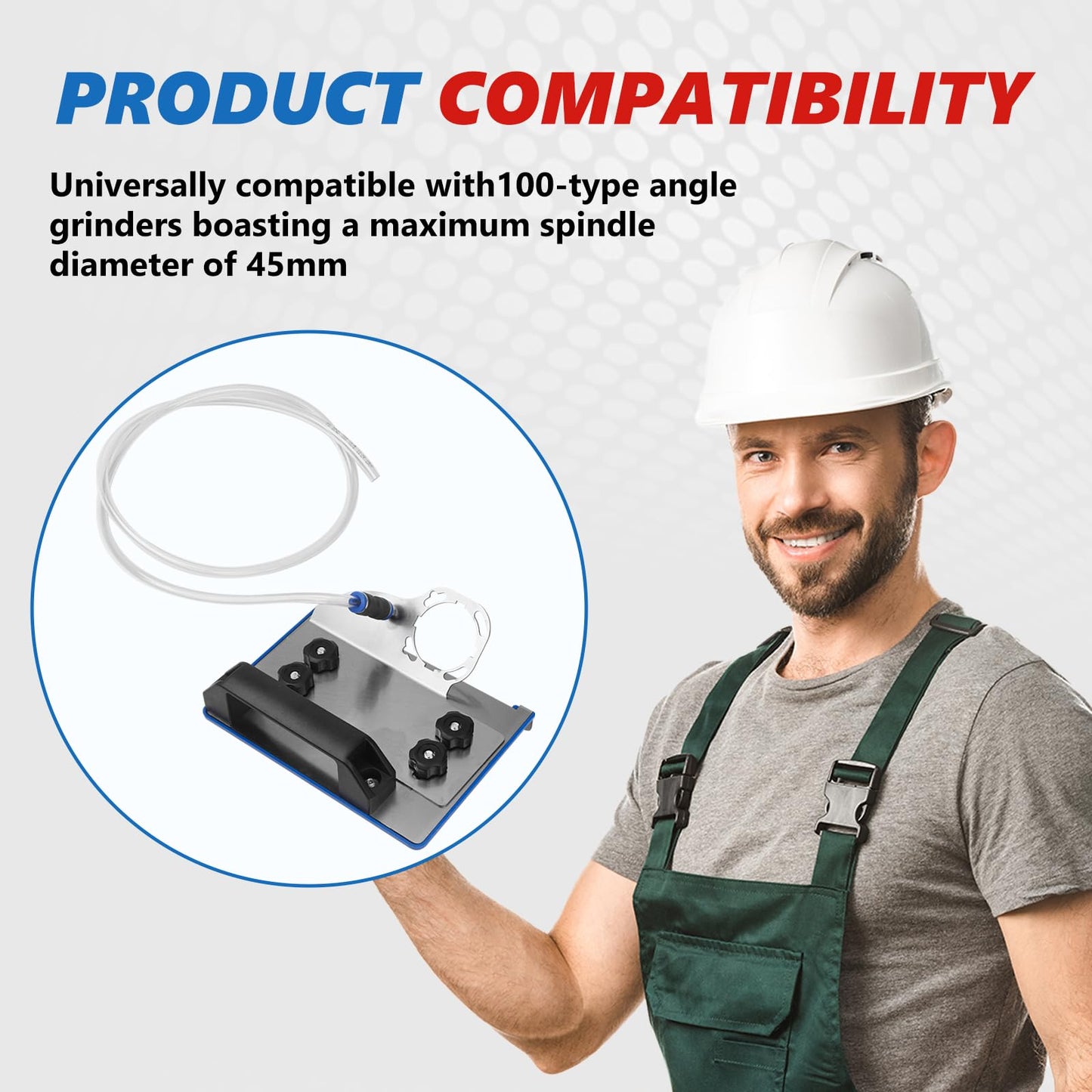 45 degree tile chamfering tool, 100-Type Universal 45 Degree Tile Chamfering Stand Type Angle Grinder,Angle Grinders with Gloves & 39Inch Hose