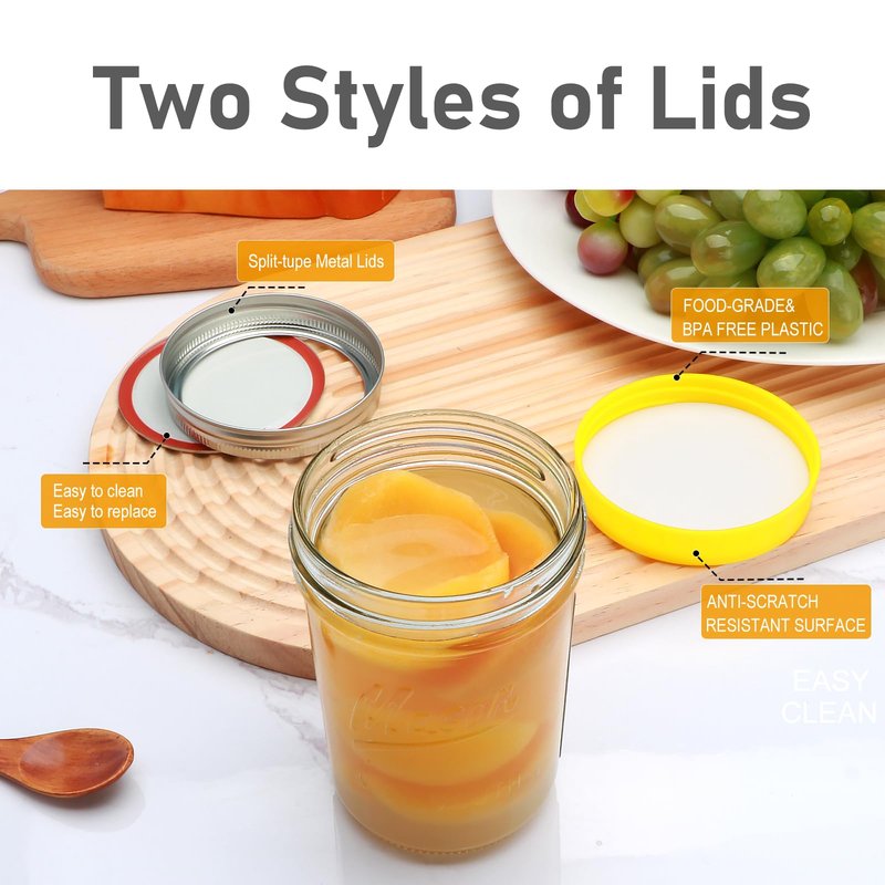 [12 pcs]16 oz Mason Jars,Glass Jars with Lids, Airtight Canning Jars, Wide Mouth Mason Jars. Airtight Container For Jams, Honey, Spices,Pickles, Home Decor,Overnight Oats,Fruit Preserves