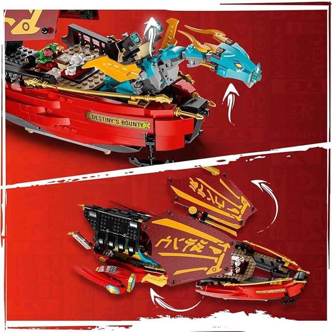 LEGO Ninjago 71797 Aerial Battleship Bounty Toy Blocks Present Ninja Carrot Vehicle Nori Boys 9 Years Old and Up