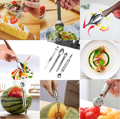 DUEBEL All-in-One Culinary Plating Set, 12 Piece Professional Chef Plating Kit for Home Cooks and Beginners' Perfect Plating (12 Piece)