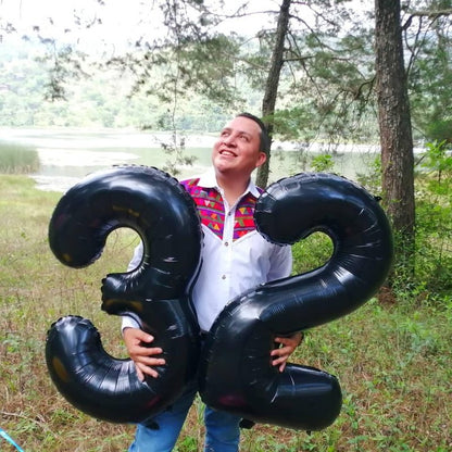 Black Number 5 Balloon 40 Inch, 5th Birthday Party Decorations for Children, Giant 5 Foil Balloon for Party Supplies