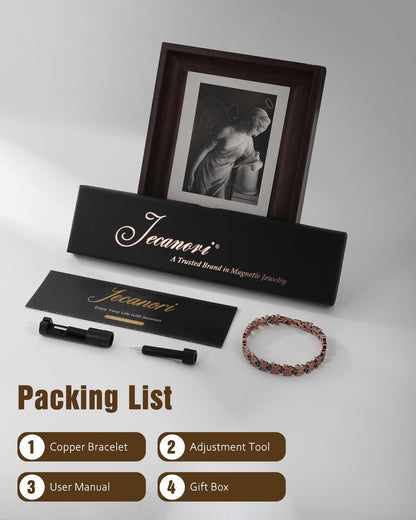 Jecanori Copper Magnetic Bracelets for Women, Pure Copper Bracelet with 3800 Gauss Ultra Magnets and Sizing Tool,Butterfly Elegance