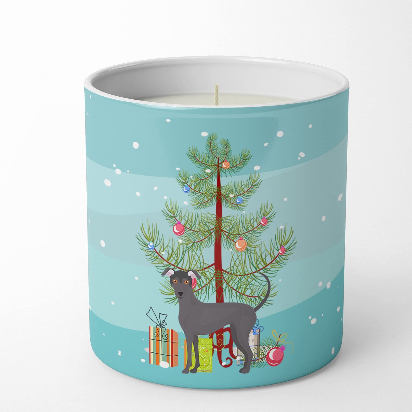 Caroline's Treasures CK3442CDL Argentine Pila Dog Christmas Tree 10 oz Decorative Soy Candle Nature Soy Wax Essential Oil Home Decor Ideal for Bedroom Kitchen Bath Office Gift, 10 oz