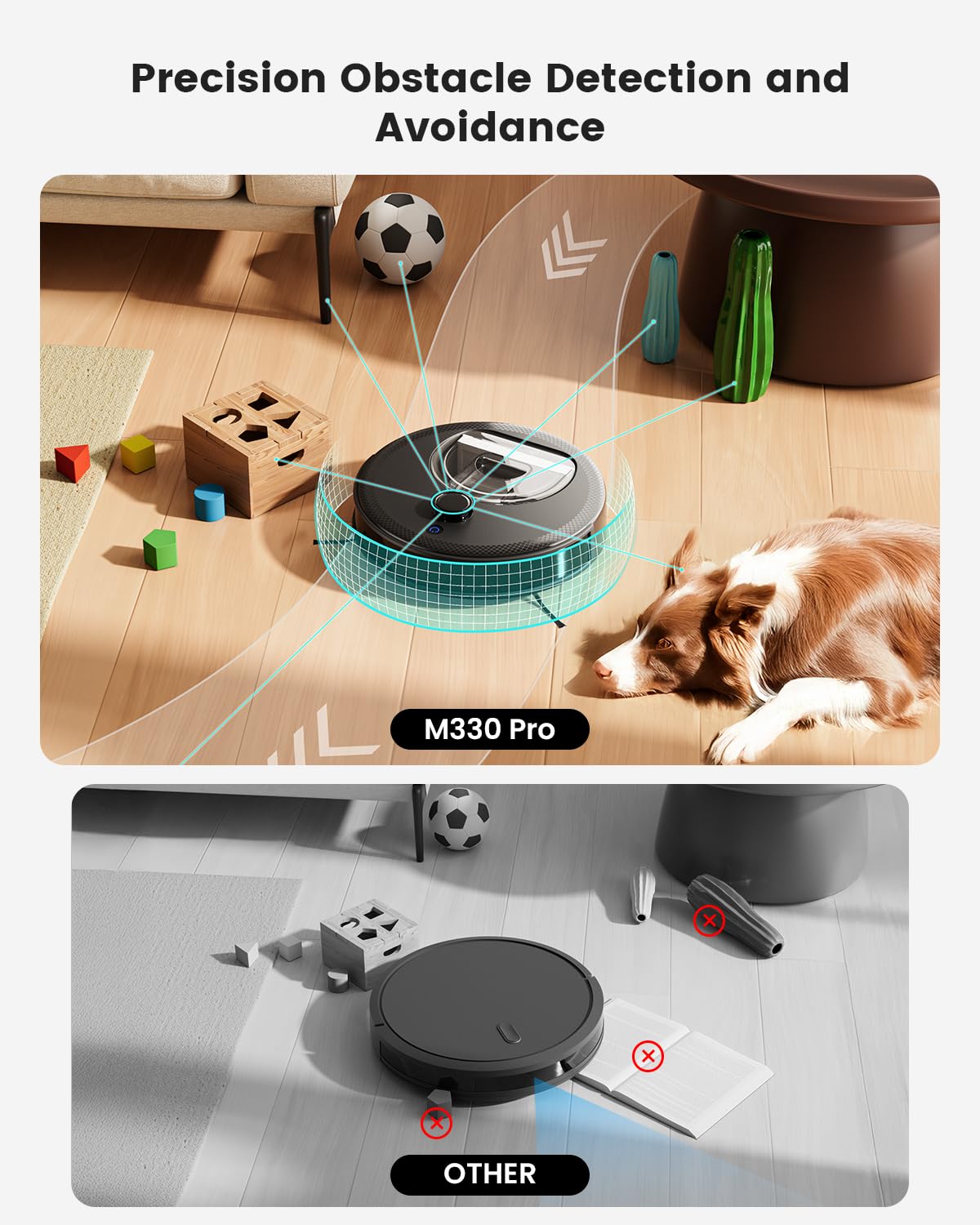 Lefant LiDAR Robot Vacuum and Mop, 450ml Visible Dustbin, Upgraded 190° PSD Obstacle Avoidance, Customized Cleaning, Multi-Floor Mapping, 150 Mins Runtime, 2.4G/5G WiFi, Pet Hair & Carpets, M330 Pro