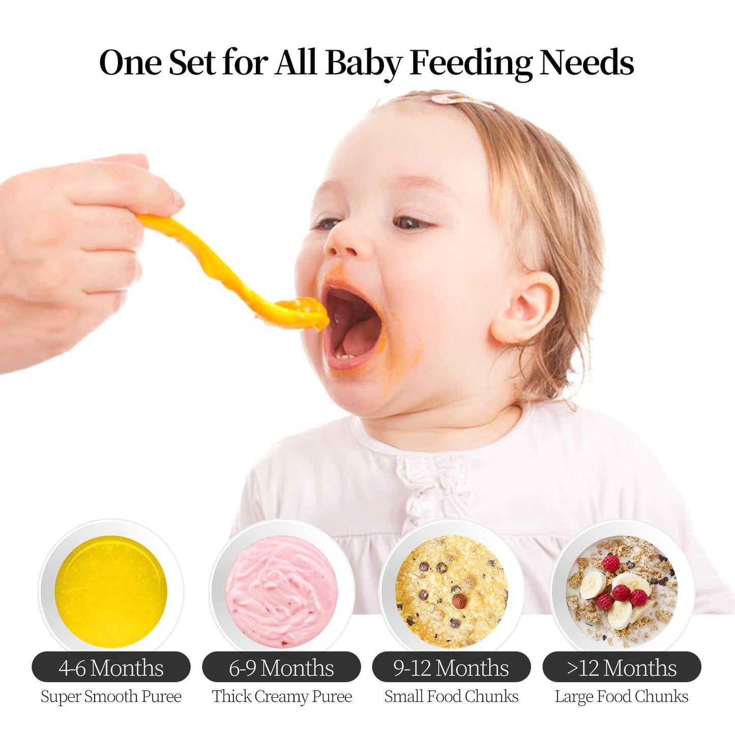 Baby Food Maker Mini Cute and Small Food Processor Puree Blender Grinder Chopper 1.2 Cup Glass Bowl with 6 Blade Electric (Spaceman-White(One Bowl))