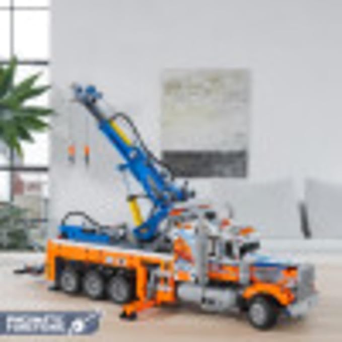 LEGO Technic Heavy-Duty Tow Truck 42128 with Crane Toy Model Building Set Engineering for Kids Series