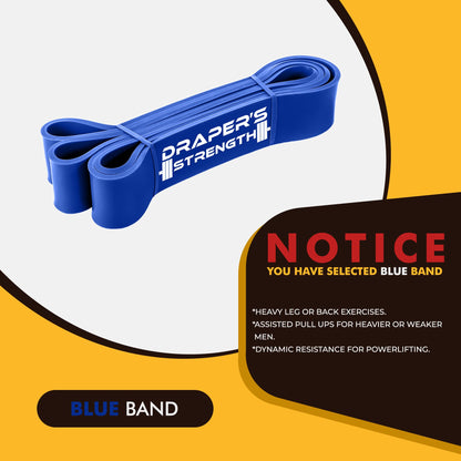 Draper's Strength Heavy Duty Resistance Stretch Loop Bands for Powerlifting Workout Exercise and Assisted Pull Ups