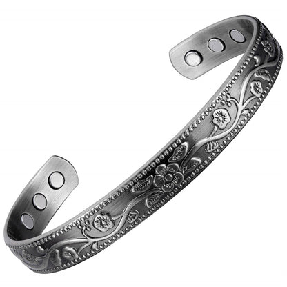 Earth Therapy Women's Iron Flower Magnetic Bracelet - Adjustable Sport Band with Ultra Strength Magnets