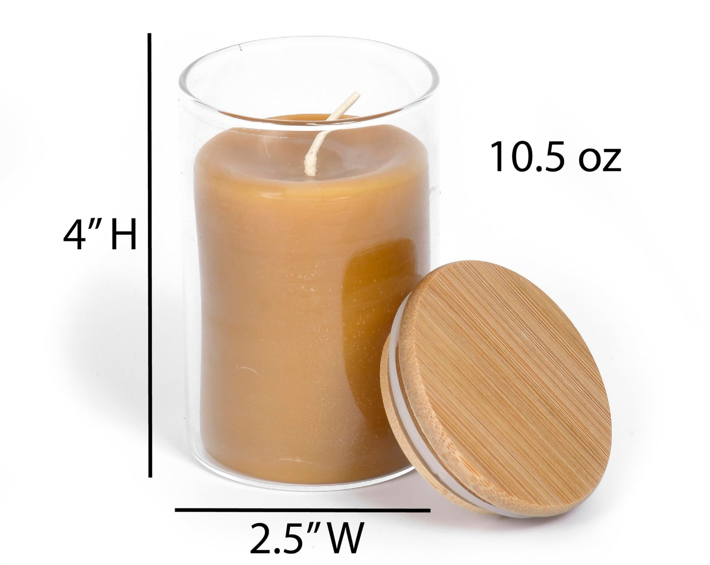 BeeTheLight Beeswax Jar Candle - 100% Pure USA Bees Wax in Glass Container - All Natural Light Honey Scent