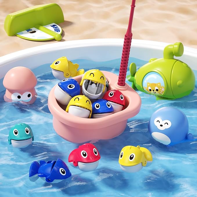 Magnetic Fishing Game for Kids Toddlers Ages 1-3 3-5 5-7 Fish Toy Board Game for Toddlers 1 2 3 4 5 6 7 8 Years Old Fishing Table Toys Birthday Gifts