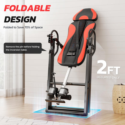 YOLEO Inversion Table Training Equipment Massage & Heat Inversion Table ITM280 Back Pain Relief Equipment w/Remote Control, Reversible Ankle Holders, Heavy Duty up to 320lbs