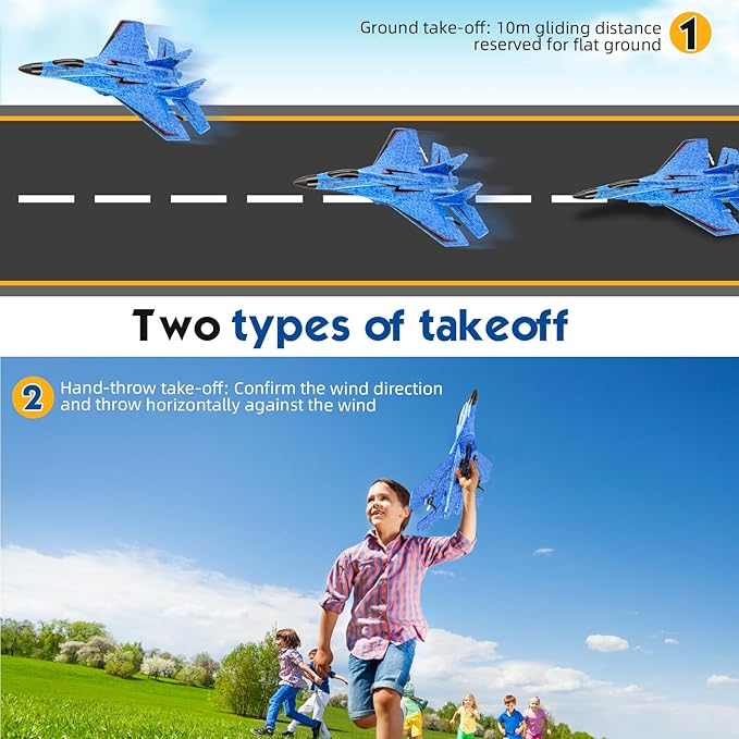 RC Plane Remote Control Airplane Toy - RC Plane Remote Control Planes 2CH 2.4Ghz Rc Aircraft with Lights Outdoor Foam Durable Rc Aircraft Foam RC Airplane Jet for Kids Adults Hobby Toys