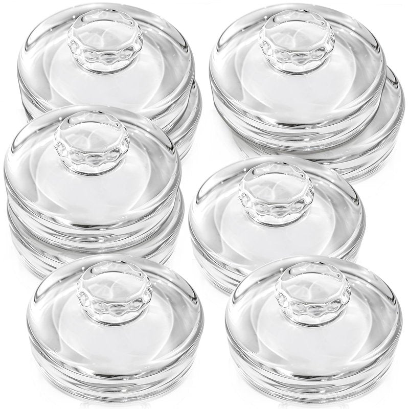 Nexboraque 9 Pack Fermentation Glass Weights with Easy Grip Handles, Clear Canning Weights and Pickling Glass Weight for Wide Mouth Mason Jars, Fermenting Kit, Kimchi, Sauerkraut