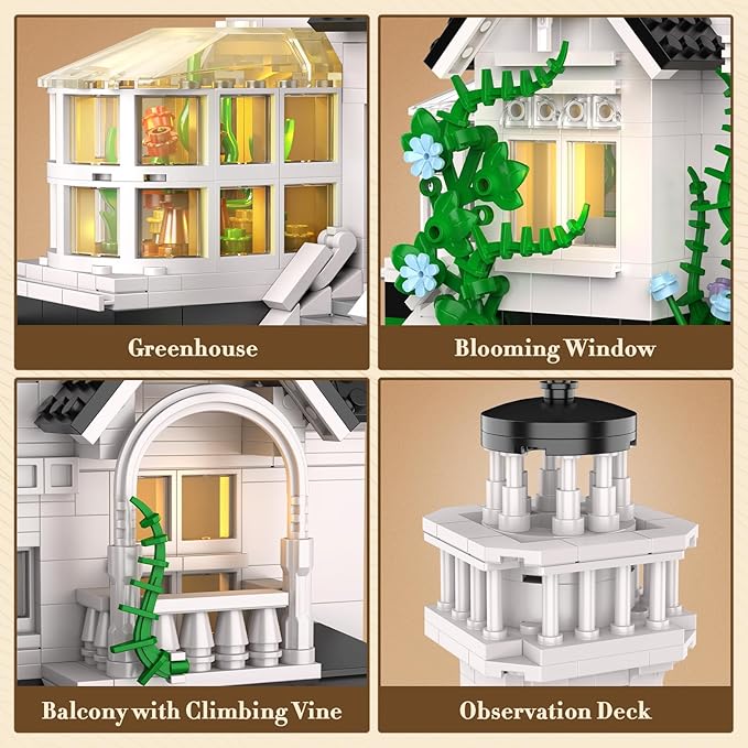 Magic House Building Set Owens House Building Blocks with LED Light Architecture Decor Model Kit Gifts for Adults Teens Age 14+(1162 PCS)