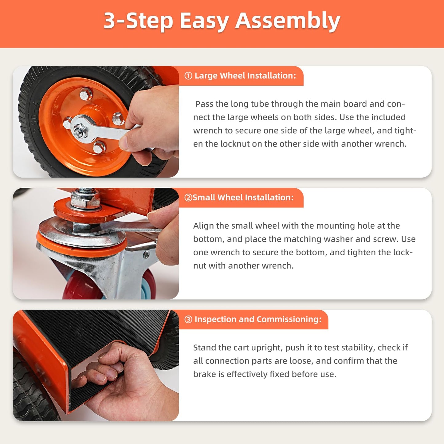 Heavy Duty Panel Dolly with Brake, 1200LBS Capacity 4 Wheel Slab Dolly Drywall Mover with 8 Inch Pneumatic Wheels Panel Cart, Sturdy Steel Construction for Drywall, Plywood, Sheet Goods Transport ASIN