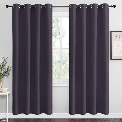 NICETOWN Blackout Curtains - Greyish Purple Thermal Insulated Drapes | 78 Inches Long, 2 Panels, 55 Inches Wide