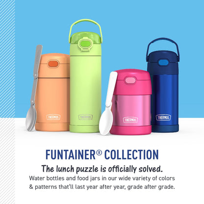 THERMOS FUNTAINER 16 Ounce Stainless Steel Vacuum Insulated Bottle with Wide Spout Lid, MINECRAFT