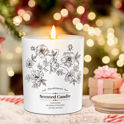 Deluxe Scented Candle for Women & Men, Vanilla Coconut Soy Wax Candle, 8 Oz Jar Candle for Home, Scented-60 Hours Long Lasting Burning, Suitable Gift for Mom
