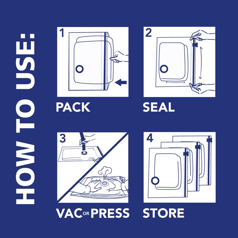 Shrink-Pak Space Bags Vacuum Storage Bags for Bedding Jumbo Compression 3 Pack Clear for Comforters Blankets (3 Jumbo/Bedding Solo)