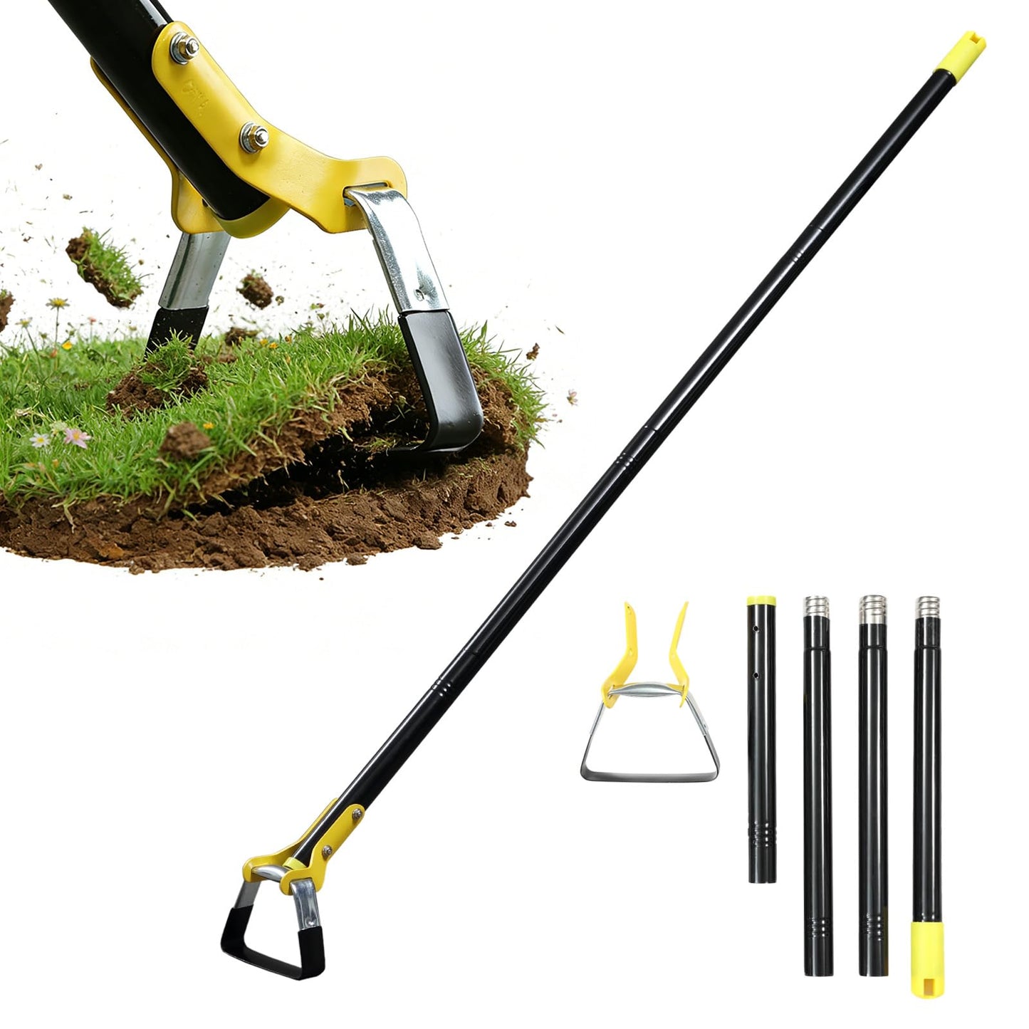 THANKSFINE Stirrup Hoe,Effcient Scuffle Hoes with Sharp Blade,Adjustable Long-Handle Scuffle Hoe Garden Tool with 30-54 Inch,Action Hoe,Hula Hoes Garden Tool for Raised beds,Vegetable and Flower beds