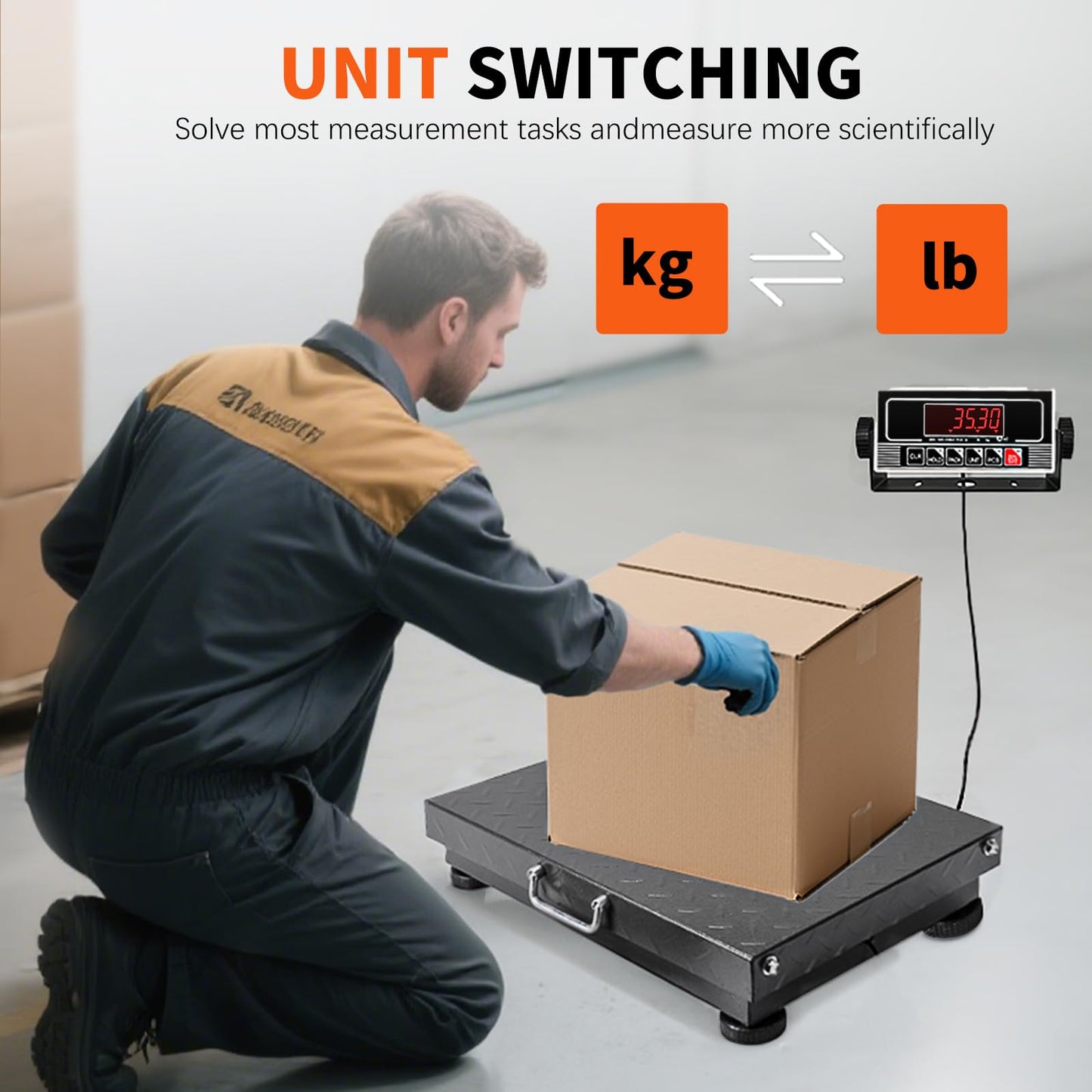 MEIYA Heavy Duty Shipping Scale, 660 lb Industrial Platform Scale for Packages, 0.1 lb Accuracy Postal Scale for Small Business & Warehouse with LB/KG, Counting, Tare & LCD, Lithium Battery & Adapter