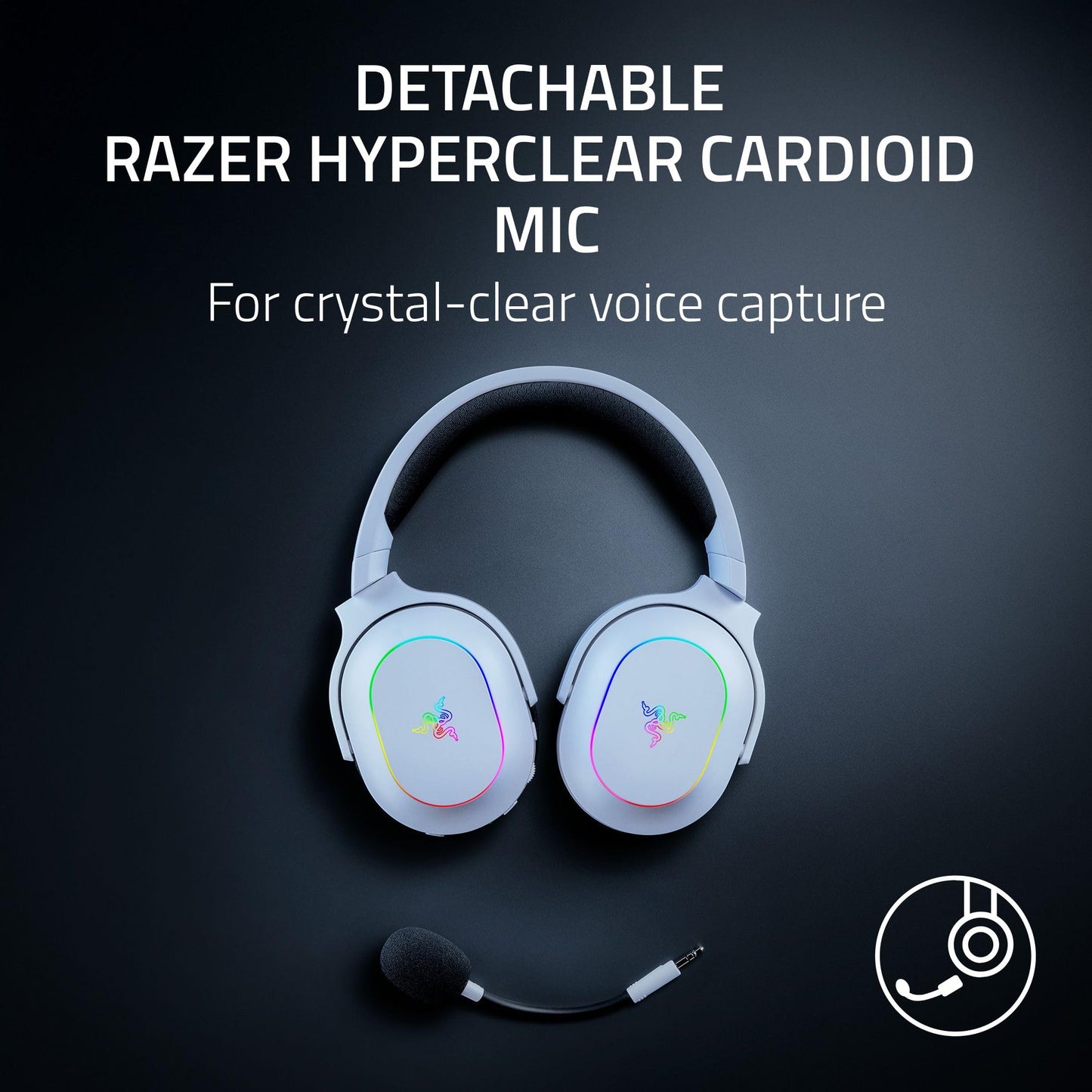 Razer Barracuda X Chroma Wireless Gaming Headset: 2.4GHz Wireless & Bluetooth - Lightweight - Chroma RGB - 40mm Drivers - Cardioid Mic - 70 Hr Battery - for PC, Mac, PS5, Switch 2, Smartphone - White
