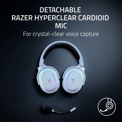 Razer Barracuda X Chroma Wireless Gaming Headset: 2.4GHz Wireless & Bluetooth - Lightweight - Chroma RGB - 40mm Drivers - Cardioid Mic - 70 Hr Battery - for PC, Mac, PS5, Switch 2, Smartphone - White