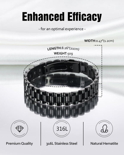 Jecanori Ultra Strength Magnetic Bracelets for Men - Men's Hematite Bracelet, Jewellry Gift with Sizing Tool for Perfect Fit