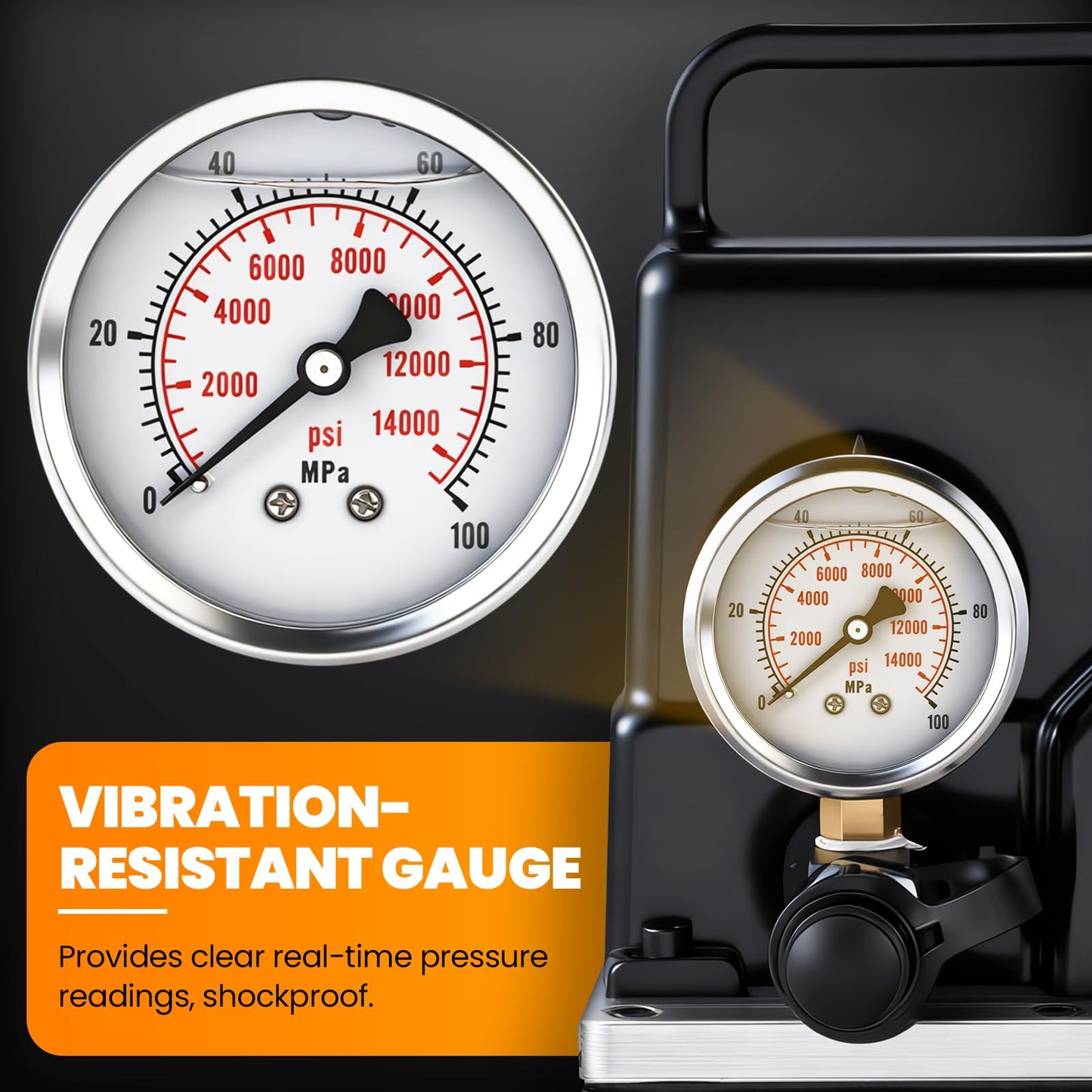 NEWTRY 1.2KW Electric Hydraulic Pump Power Pack Unit 2 Stage Single Acting Hydraulic Pump 2L Oil Capacity 110volt for Punching, Bending, Jack 10,000psi One Way Mini
