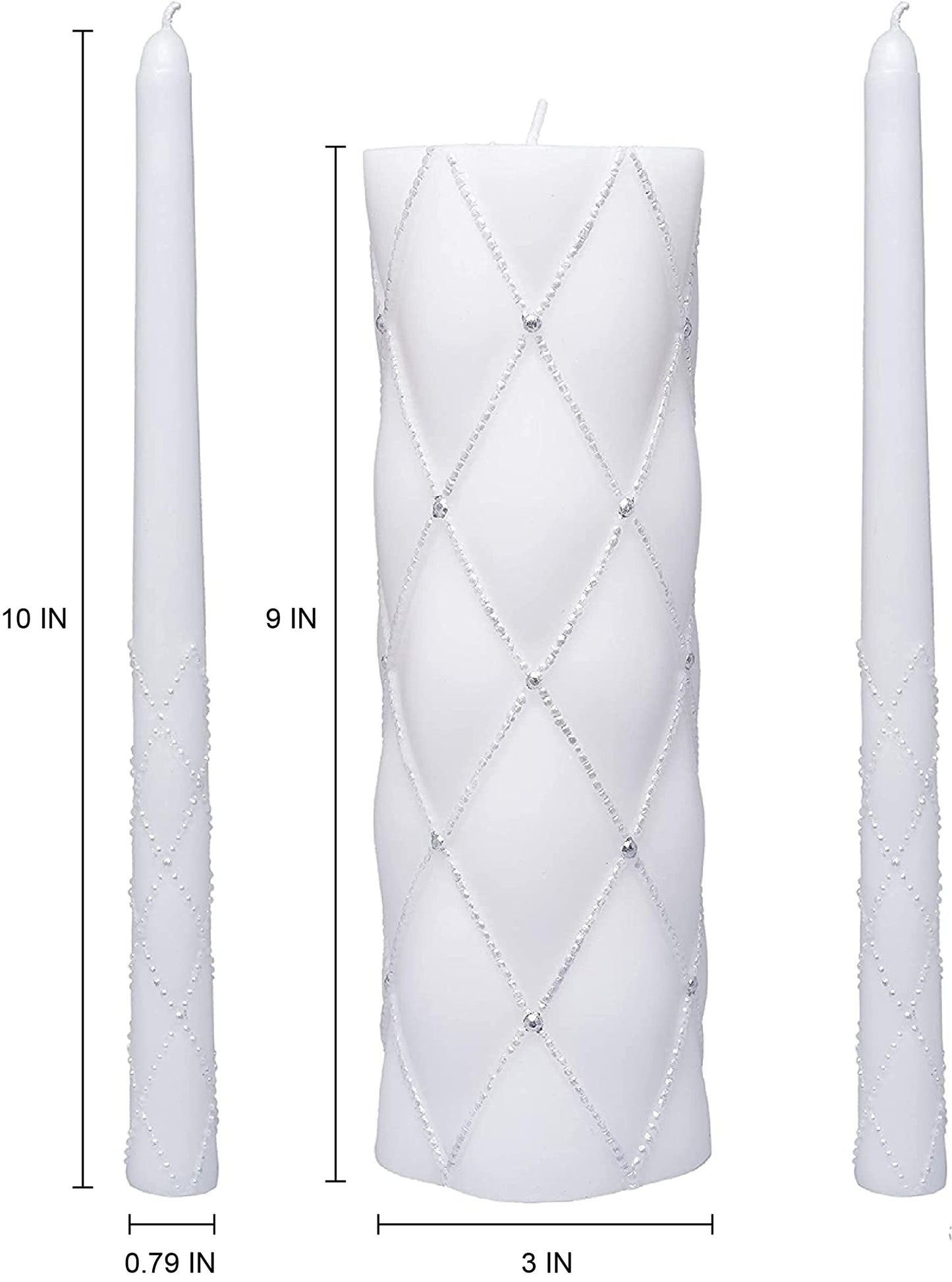 Hosley Gold Metal Unity Candle Holder Bundle with 11.5" High White Wedding Unity Candle Set, Great for Weddings Party Special Events and Emergency Lighting